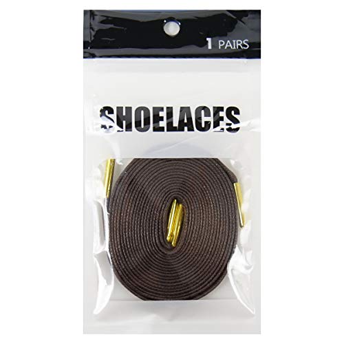 [HIROMARUjp] ���b�N�X �V���[���[�X WAX SHOELACE �C�Ђ� ���R 7mm�� �X�j�[�J�[ 120cm 140cm 160cm �S12�F Dark Brown/Gold 140