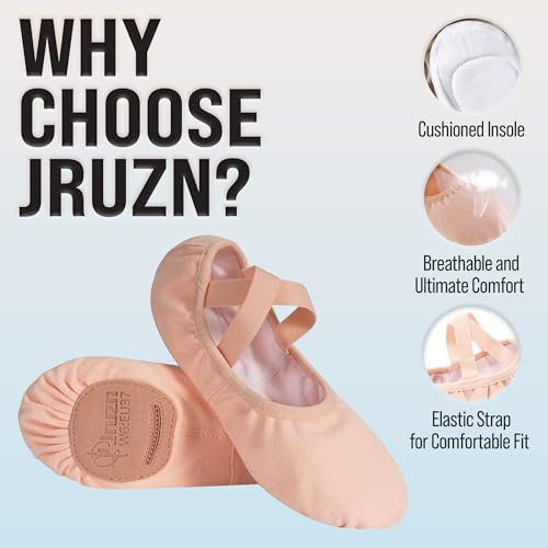 Women Ballet Shoes, Highly Stretch Canvas Dance Slippers, Split Sole Non-Slip Yoga Flat for Girls Adults3