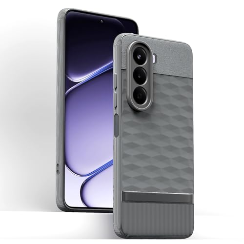 Image of Pikkme Back Cover for OnePlus Nord CE 6 Lite 5G Camera Protection 3D Hexa Cube Design Silicone Protective Bumper Case (Grey)