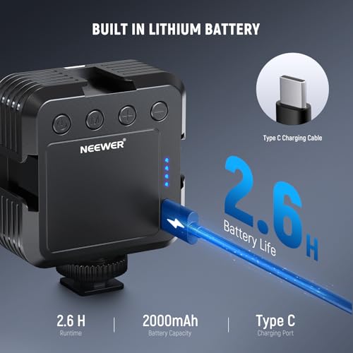 NEEWER NL-36AI LEDビデオライト 卓上三脚付き 撮影用ライト 2色調光可能 3200K-5600K 連続照明 カメラライト ポータブル 軽量 ミニパネルライト 8シーン効果 CRI97+演色性 2000mAh充電式 定常光ライト Vlog録画/写真撮影/生放送/YouTube Tiktokビデオ撮影/自撮り/ポートレート/スタジオ照明用