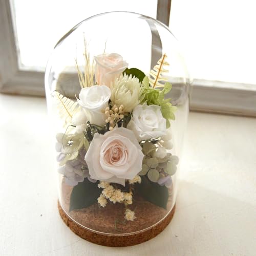 ガラスドーム入りプリザーブドフラワーアレンジ