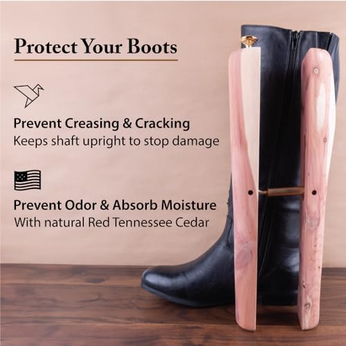 FootFitter Cedar Boot Tree Shaft Shaper, Wooden Inserts for Men & Women’s Boots, Reduce Creases & Sagging, Premium USA Cedar2