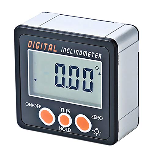 Digital lutningskniv, 0–360° elektronisk vinkelkniv aluminiumlegering skal digital bevel box vinkelmätare meter magneter bas