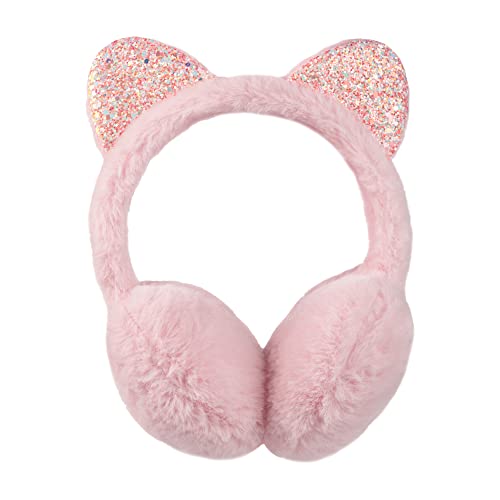 Ziivard Ear Muffs For Girl Women Winter Ear Warmers Cute Cat Ears Warm Furry Plush Headband Earmuff Ear Covers For Cold Weather (Pink) #TOP26