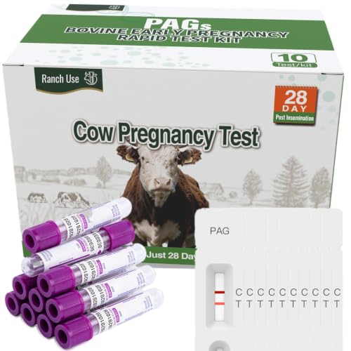 [10 Pack] Bovine Blood Pregnancy Test Kit Cow Pregnancy Test Kit for Dairy Cow & Beef Cattle 28 Days Post-Breeding Herd Reproductive Management Supplies