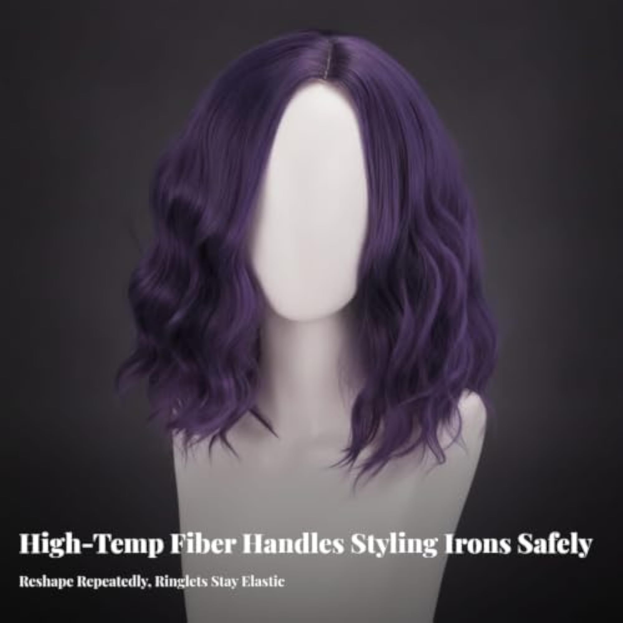 Heat-Resistant Shoulder-Length Layered Synthetic Hairpiece for Cosplay