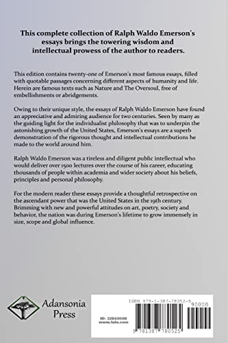 Emerson's Essays: The First and Second Series Complete - Nature, Self-Reliance, Friendship, Compensation, Oversoul and Other Great Works in One Collection