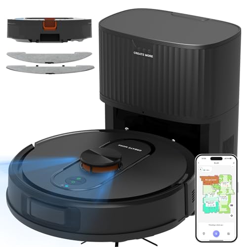 Image of Bagotte Robot Vacuum and Mop Combo, 3-in-1 Robotic Vacuum Cleaner, 5000Pa Strong Suction with Auto Recharging,Tangle Free, Timing Function, App/WiFi/Voice/Remote for Hard Floor and Pet Hair