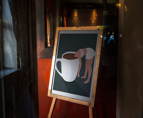 Sylvana Workshop - Coffee Wall Art Poster Print, Unframed(12"X16" Wall Decor), Bar Themed Kitchen Home, Office Apartment Wall Decor Home Bar Accessories, Coffee Poster, Coffee Wall Art Bar Cart Decor #TOP4