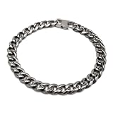 [silver KYASYA]純チタン製 軽い チェーンブレスレット 喜平 シルバー 2サイズ なめらか カット面 丸み シンプル 普段使い メンズ 男性 金属アレルギー対応(21cm)