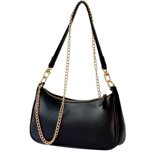 Shoulder Bag for Women, Small Black Purse Handbag, Little Cute PU Leather Mini Purse Hand Bag