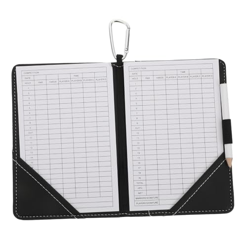 Libro de puntuación de golf PU negro con protector resistente PRETYZOOM para tarjetas