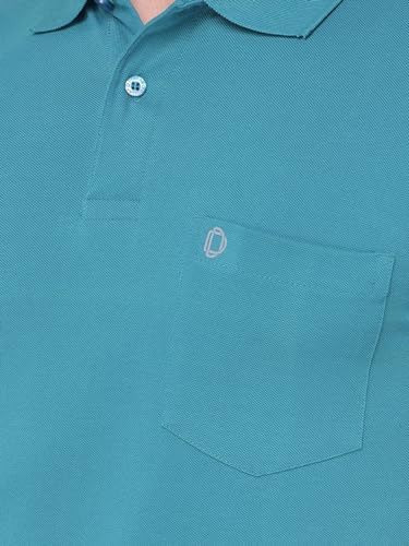 Image of Dollar Men's Pack of 1 Solid Cotton Blend Polo Neck T-Shirt