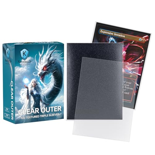 Katomula 100CT Outer Sleeves Oversize MTG Card Sleeves for Double Sleeving & Triple Sleeving Clear Matte Card Sleeves for Magic The Gathering & PKM 69 * 94mm