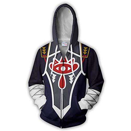 Xinxin 3D Style Cardigan Zip Hoodie Cosplay Anime Clothing Unisex/Adult Black/Red