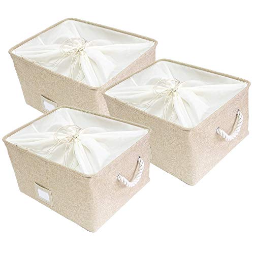 Fashionbabies Caja de Almacenamiento de Tela (40 u00d7 30 u00d7 21 cm) Caja de Cestas Organizador Almacenaje Plegable para Hogar, Oficina, Estanterías, Armarios, Ropa, Juguetes