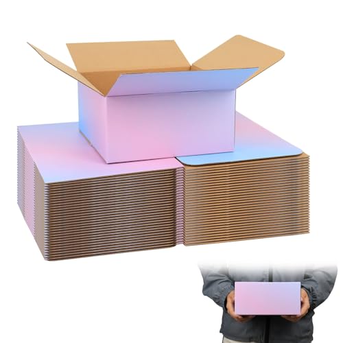 FORBFAN 8 x 8 x 4 Shipping Boxes, 30 Pack Corrugated Cardboard Mailing Boxes for Small Business, Colorful Packing Boxes for Shipping & Packaging