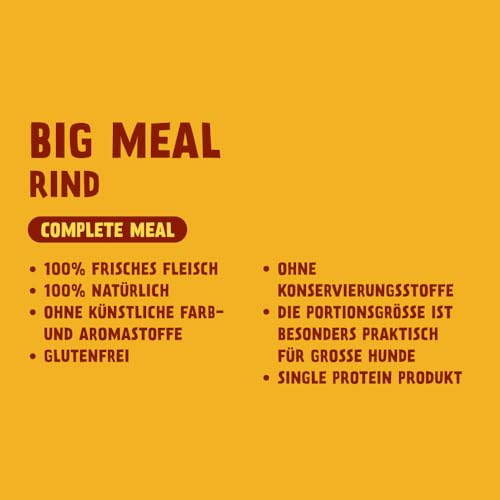 PetFoodie Barf tiefgefroren für große Hunde - Big Meal Rind – Tiefkühlfutter, Hundefutter, Single Protein, natürlich, ohne Konservierungsstoffe, künstliche Farb- & Aromastoffe, 8x400g TK-Ware