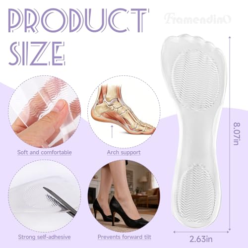 Framendino 6 Pack plantillas de gel transparentes para tacones miniatura 2
