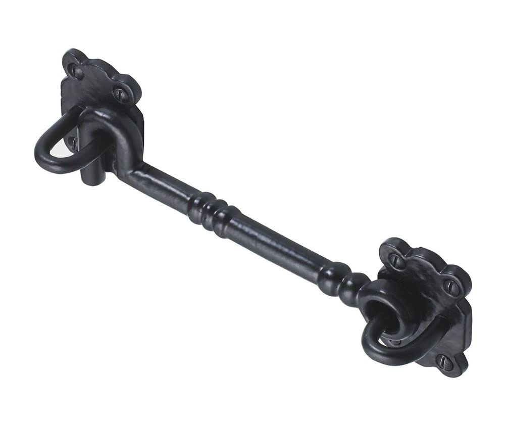 Old Hill Ironworks Black 102Mm Antique Cabin Hook, Including Fixings