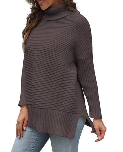 MixShe Womens Sweaters Fall Fashion Clothes Long Sleeve Tops Casual Turtleneck Shirts Ladies Trendy Cozy Pullover Sweatshirt3