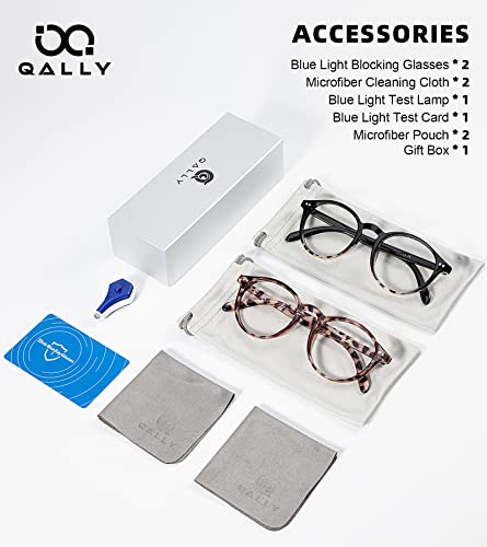 Image of Womens Round Blue Light Blocking Glasses Anti Eye Strain Glasses Clear Lens Computer Eyeglasses with Filter UV Light