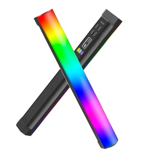 ELEPHANTBOAT® RGB Video Stick Light Magnetic Stick Lamp USB Rechargeable Photography LED Light 2000mAh Battery 2500K-9000K, 20 Special Effects, for Video Recording, Streaming & Photography