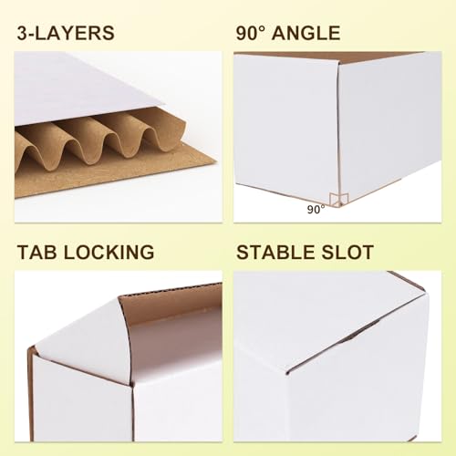 Image of WIFTREY 7x5x4 Small Shipping Boxes Set of 40, White Corrugated Cardboard Box Shipping Box for Packaging Small Business, Moving, Mailing
