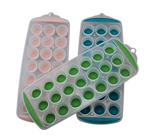 3 Pack Assorted Colors Bpa Free Silicone Pop Out Ice Cube Trays thumb #3