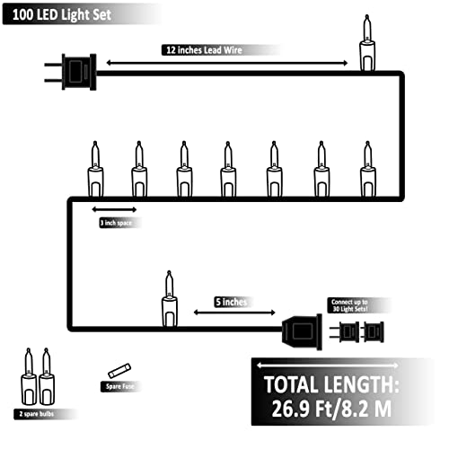 100 Led Green St. Patrick’s Day Lights Set, 26.9 Ft White Wire Indoor Outdoor Holiday Décor For Christmas Tree Easter Traditional Decoration, Ul Certified #TOP6