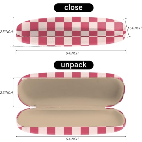 Image of Eyeglasses Case Hard Shell Protective Case for Glasses Eyeglass Box with Cleaning Cloth for Girls Women Cute Aesthetic