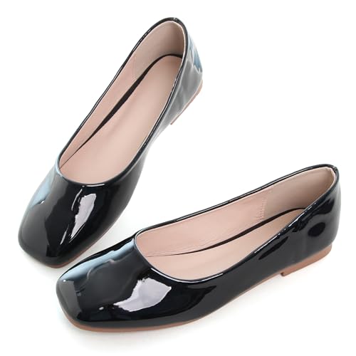 Image of Dear Time Women's Casual Foldable Ballet Flats Square Toe Ballerina Flats Shoes Comfortable