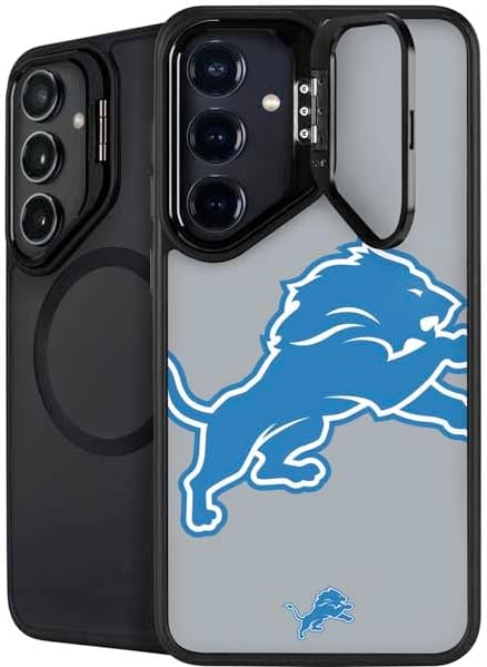 Skinit Kickstand Phone Case Compatible with Galaxy S24 FE - Officially Licensed NFL Detroit Lions Distressed Design
