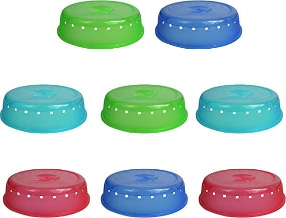 Alo Creations 6 Pack of Microwave Plate Bowl Splatter Covers Keep Your Microwave Clean While Heating Messy Items with These Vented, Colorful Plate Covers BPA Free, 11