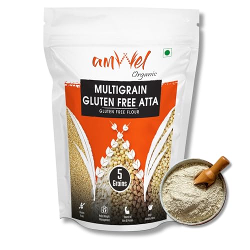 Amwel Organic Multigrain Gluten Free Atta | 900g x 2 pc | Certified GlutenFree Flour | 5 Super Grains & Millets | Vacumm Packed | Amaranth Sorghum Chickpea Rice Soya | Best for Chapati Cake Pancake Biscuit | 1.8 kg Amwel Organic Multigrain Gluten Free Atta | 900g x 2 pc | Certified GlutenFree Flour | 5 Super Grains & Millets | Vacumm Packed | Amaranth Sorghum Chickpea Rice Soya | Best for Chapati Cake Pancake Biscuit | 1.8 kg