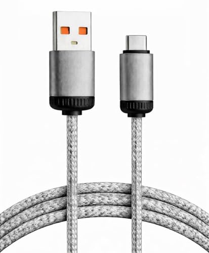 Image of USB Type C Nylon Braided Fast Charging & Data Cable Compatible with iPhone 15 /16 /Samsung Galaxy S22 /S23 /S24 /S25 /FE /Plus /Ultra /Google /Motorola /Oppo /Vivo- 180 Days Warranty