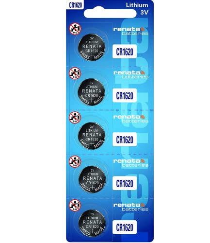5 Pack, Renata-CR1620-3V-Lithium-Battery