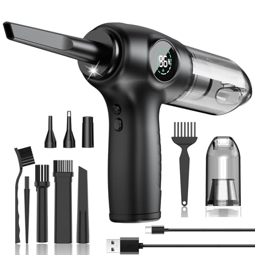 2 In 1 Handheld Vacuum Cleaner & Compressed Air Duster, Portable Cordless Vacuum Cleaner For Car, Electric Dust Air Blower For Home, PC, Keyboard, 3 Gear, 100000rpm, 6000mAh