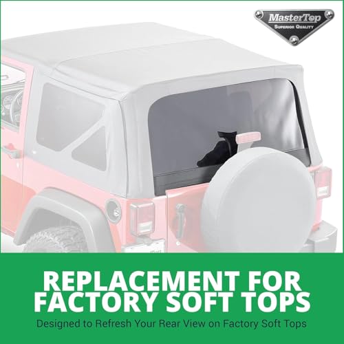 image for MasterTop Soft Top Rear Replacement Window - Fits Jeep Wrangler JK 2-D