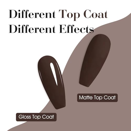 Image of CANNI Dark Brown Gel Nail Polish, 1Pcs Deep Brown Gel Polish Color Nail Polish High Gloss Soak Off Nail Manicure Salon DIY at Home