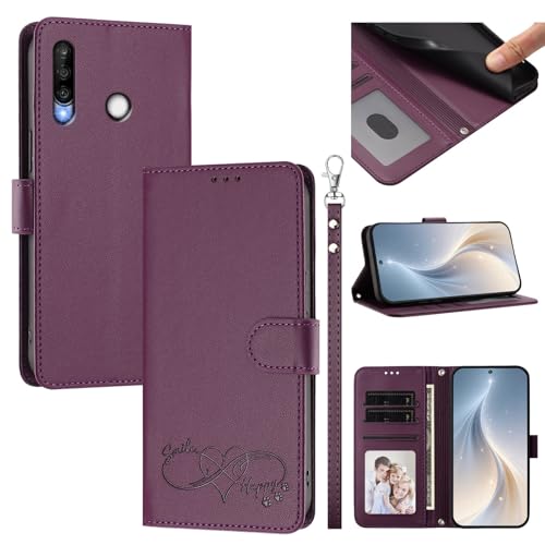 �X�}�z�P�[�X �Ή��@�� for Huawei P30 Lite/Nova 4E �X�}�z�P�[�X�y�J�[�h�E�������[�X���b�g�t�� �E�H���b�g�f�U�C�� �t���b�v�X�^���h �����h�~�@�\�zViolet
