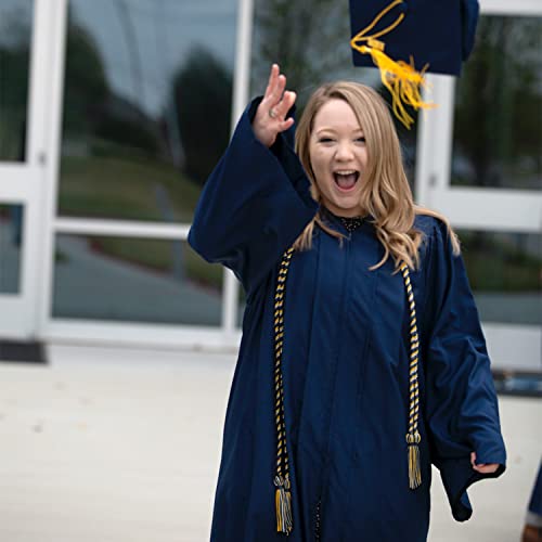 Image of Endea Graduation Double Honor Cord Three-Color (Navy Blue /Gold /White)