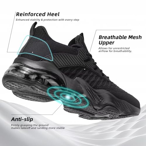 Image of Womens Slip On Walking Shoes Air Running Casual Fashion Tennis Sneakers Comfortable Non Slip Work Athletic Trainers