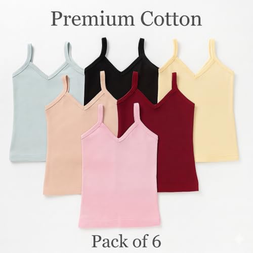 Image of Cotton Girls Slips (Pack of 6)