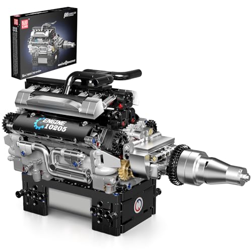 Mould King RR V12 Engine Kits That Runs, Build Your Own Combustion Engine, Model V8 Engine Kits for...