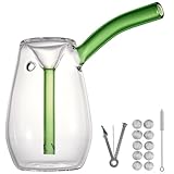 WANNTO Mini Bubbler en Verre – Pipe Portable avec Filtration par Eau, Verre Borosilicate avec Trou d’Air Latéral, Ensemble Complet d’Accessoires