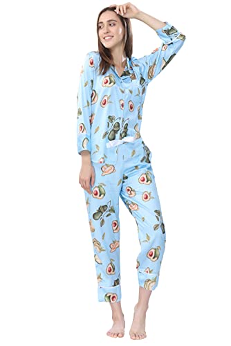 Image of PIU Women's Satin Full Sleeves Nightsuit Set