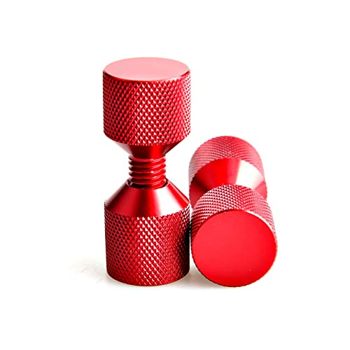 Cnraqr 1-1/8" Two Hole Pins Set 6061 Aluminum Lightweight Construction 2 Hole Flange Alignment Pin With Anodized Oxide Red Finish #TOP5