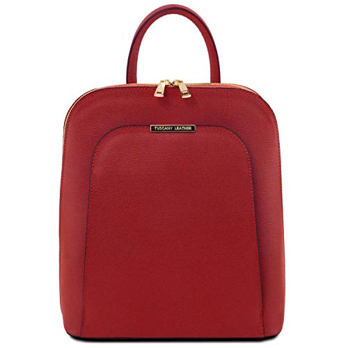 Tuscany Leather TL Bag - Saffiano leather backpack for women - TL141631 (Red)
