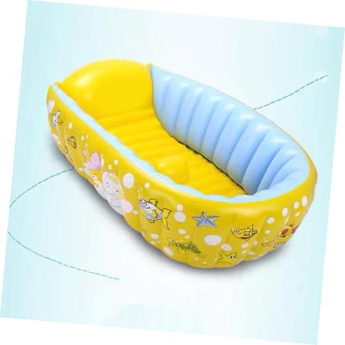 Bain bébé portable et isolant sous forme de bassine gonflable jaune